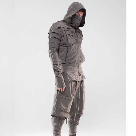 DEMOBAZA MEN S18 REUNION Hoodie Fit Portal Gray Distressed Jacket M - Picture 3 of 16